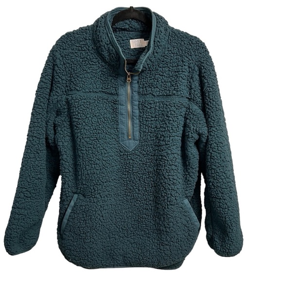Teal/Green Sherpa pull over size XL half zip Fleece - Picture 5 of 5
